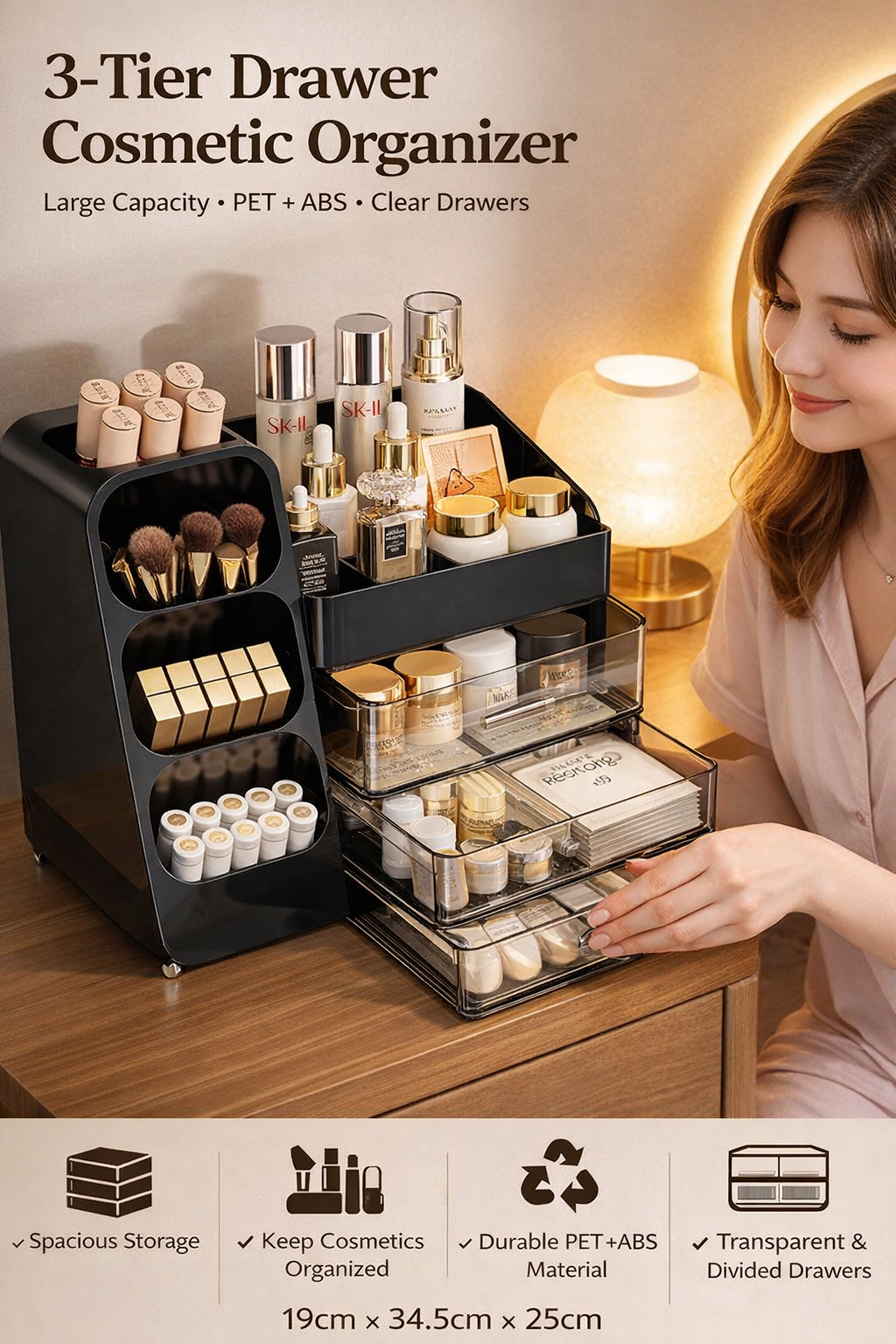 3-Tier Cosmetic Storage Box