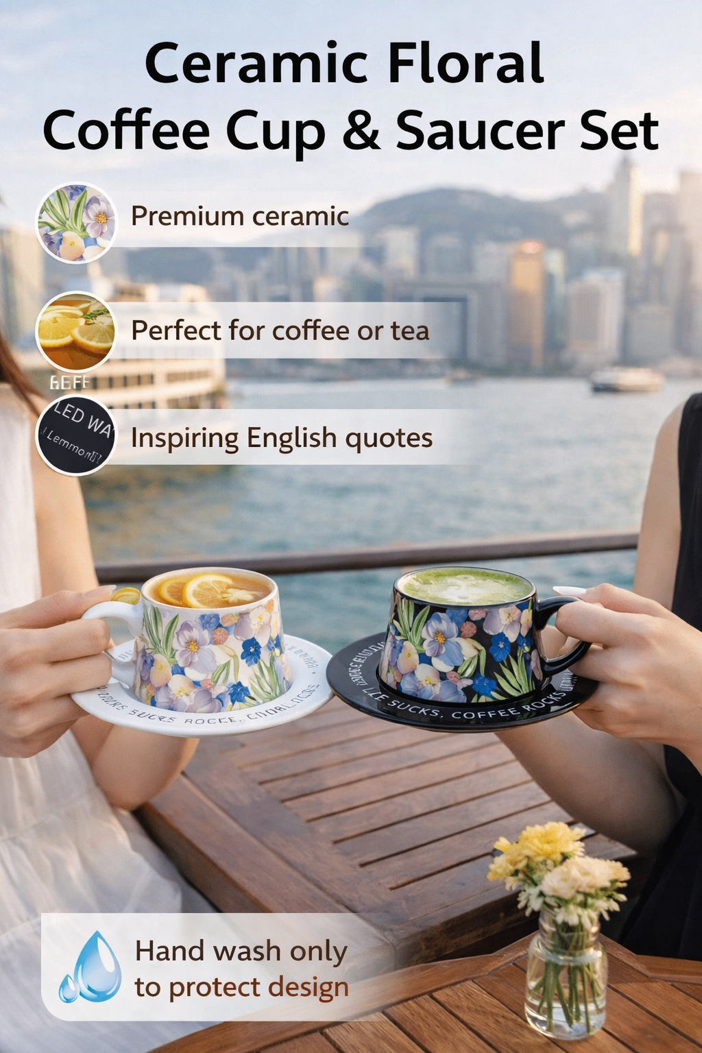 Ceramic Coffee Cup Saucer Set