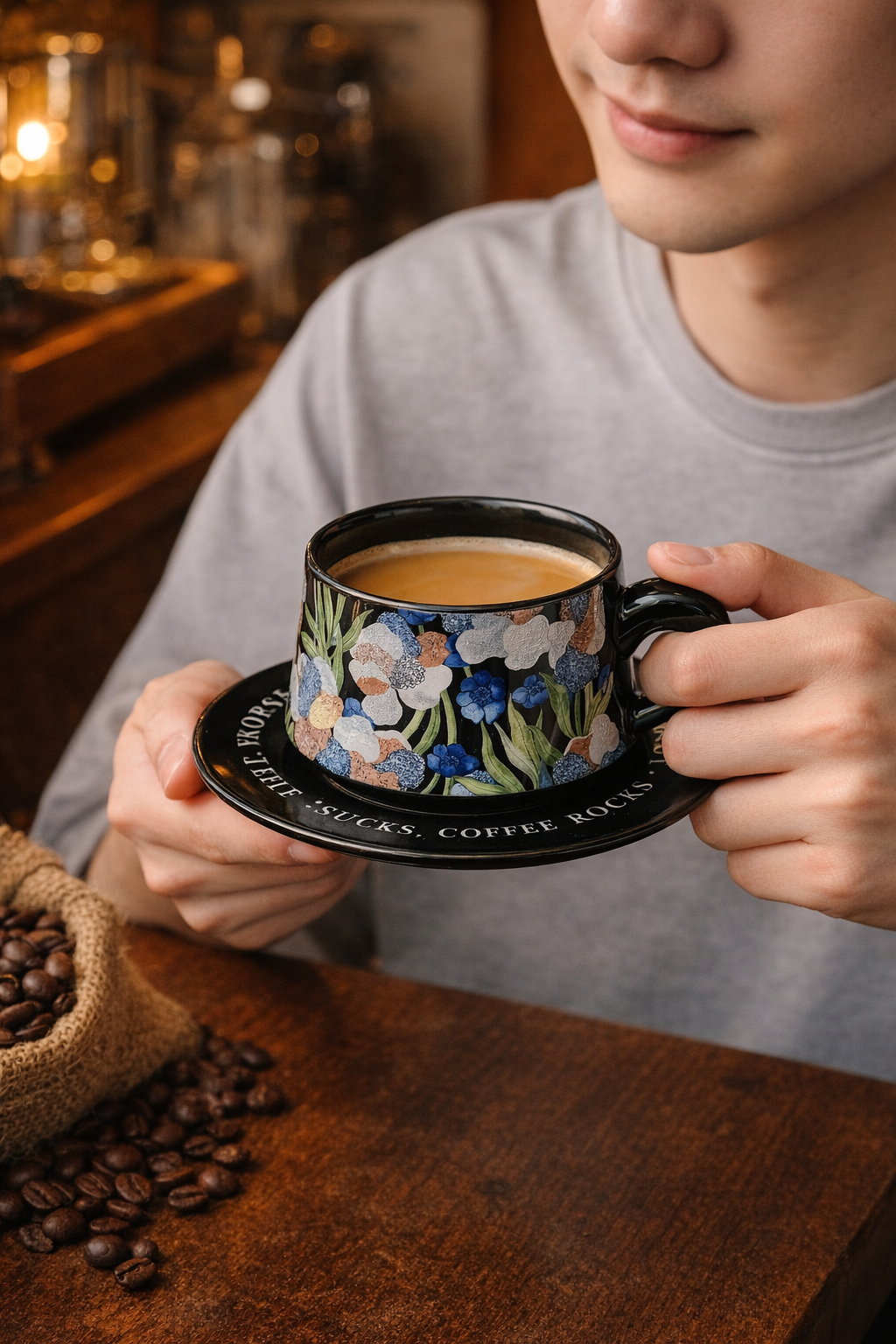 Ceramic Coffee Cup Saucer Set