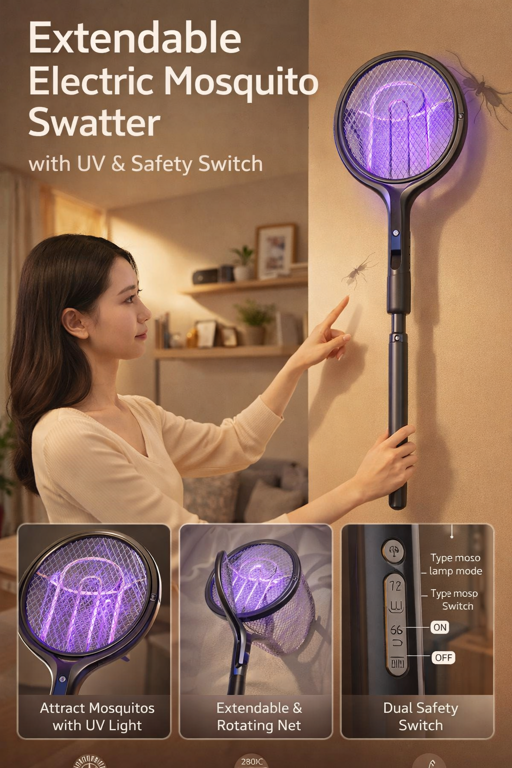 Retractable Mosquito Swatter