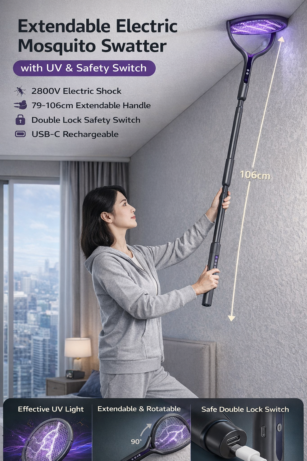 Retractable Mosquito Swatter