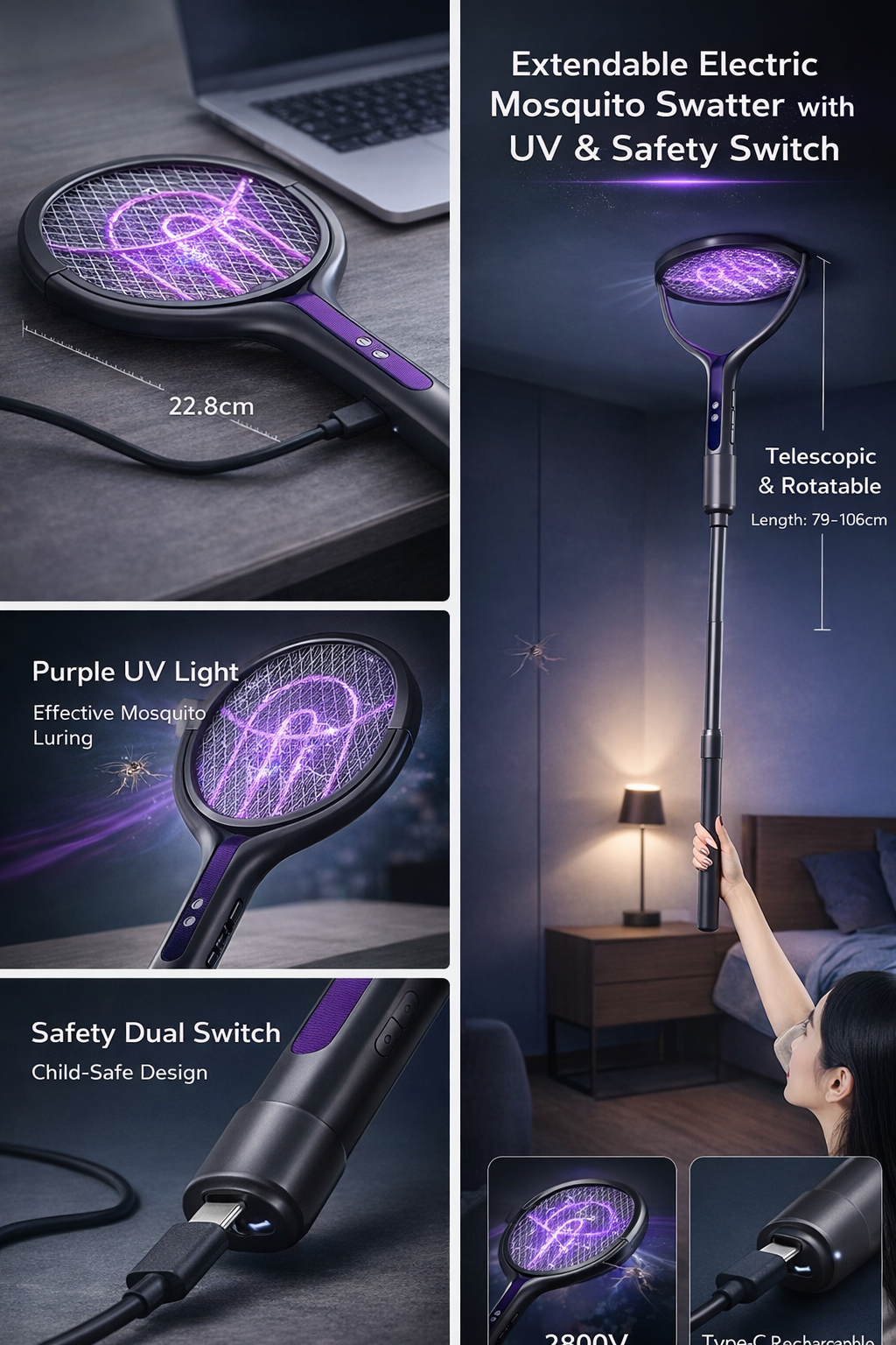 Retractable Mosquito Swatter