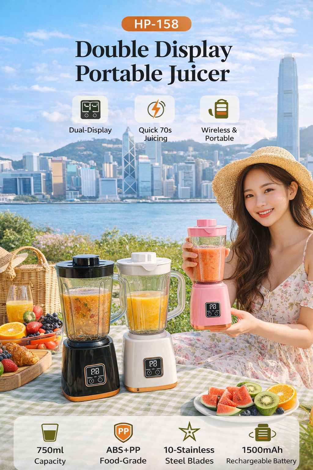 750ml Portable Wireless Juicer