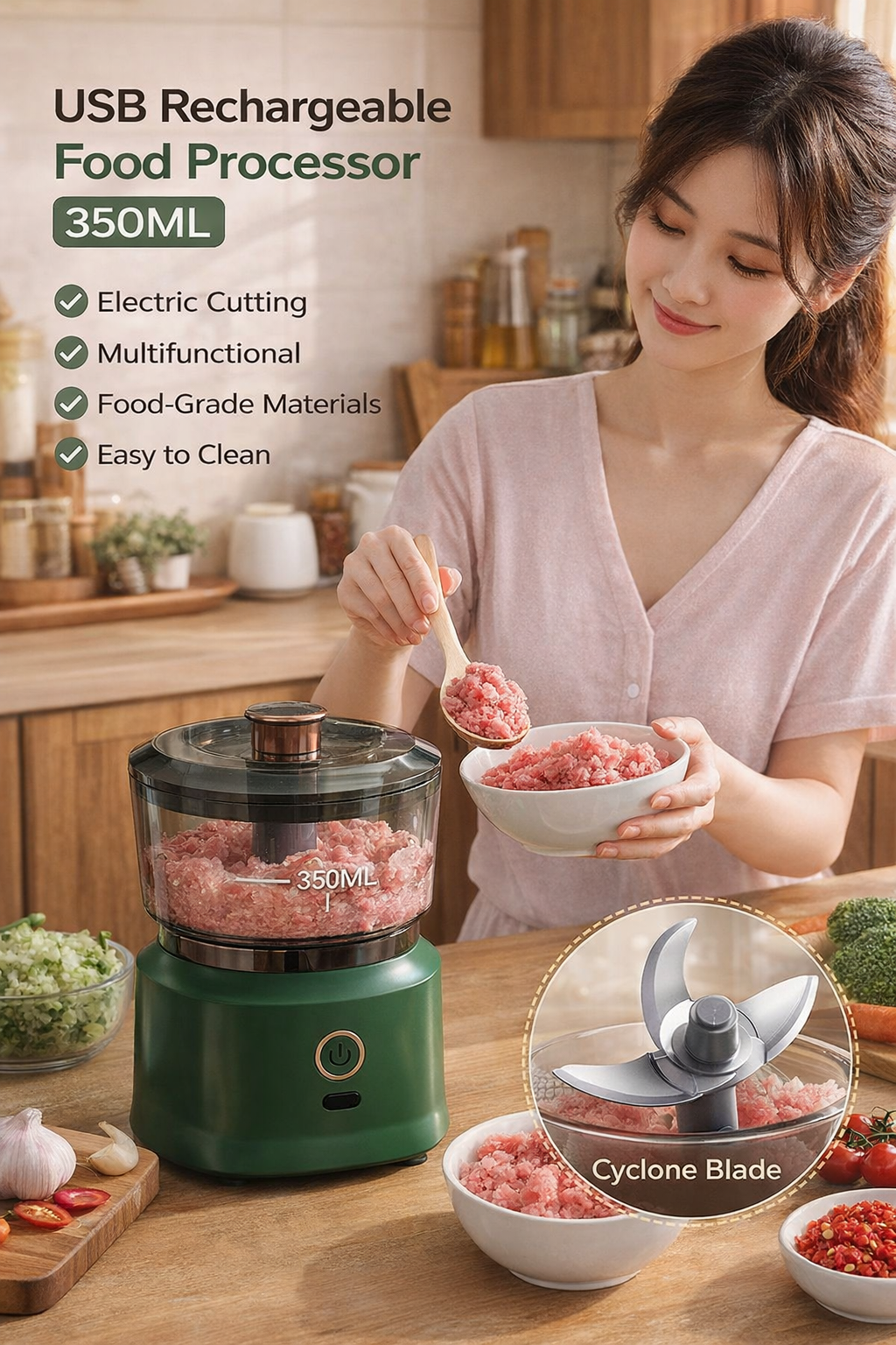 350ML USB Type-C Food Chopper