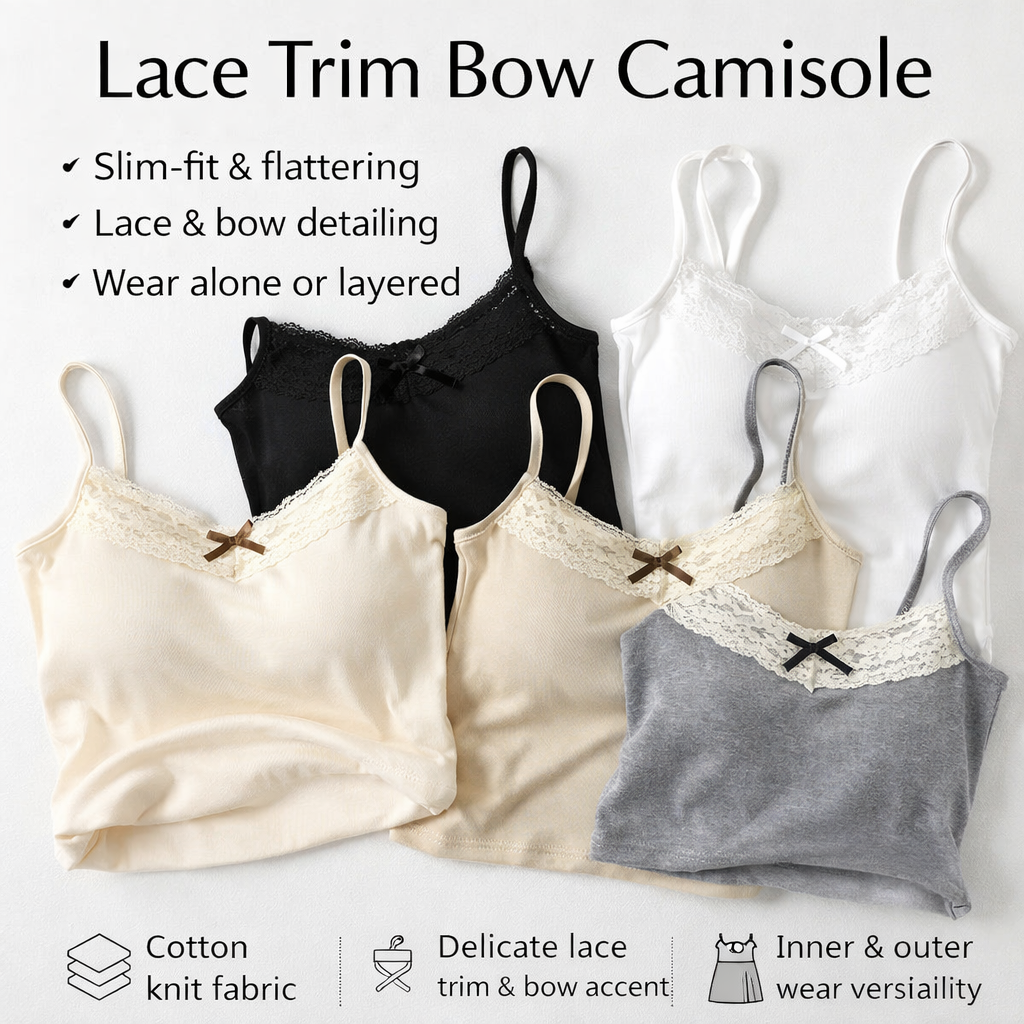 Women's Lace Bow Slim Tank Top
