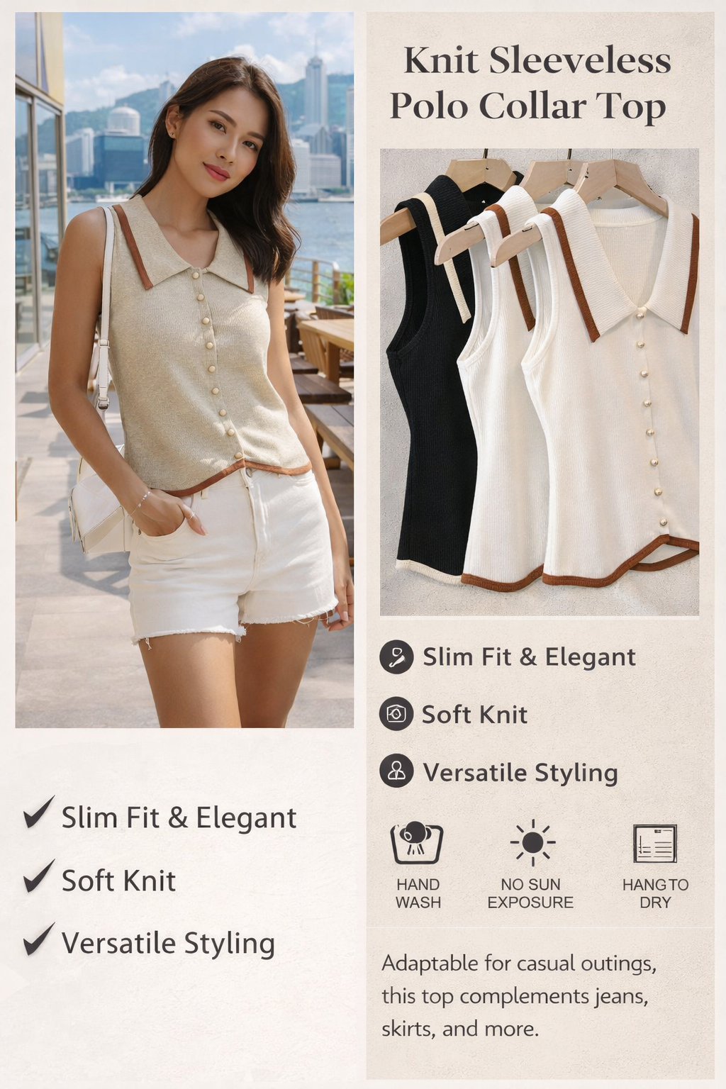 Women's Knitted Sleeveless Slim Vest