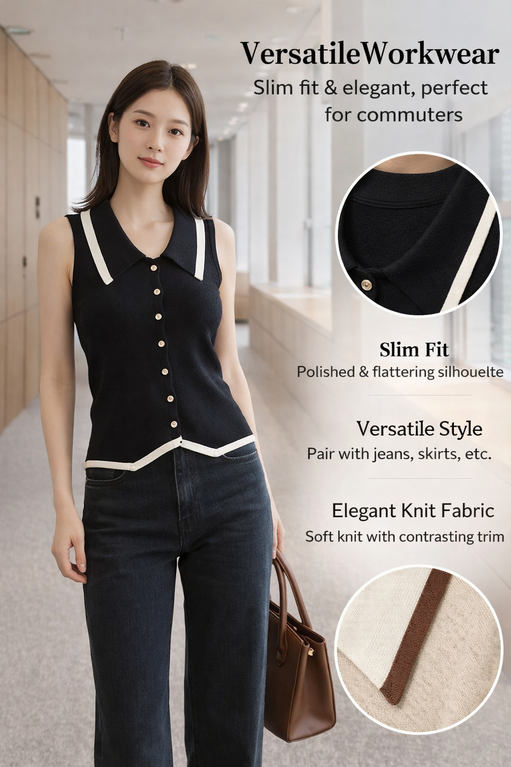 Women's Knitted Sleeveless Slim Vest