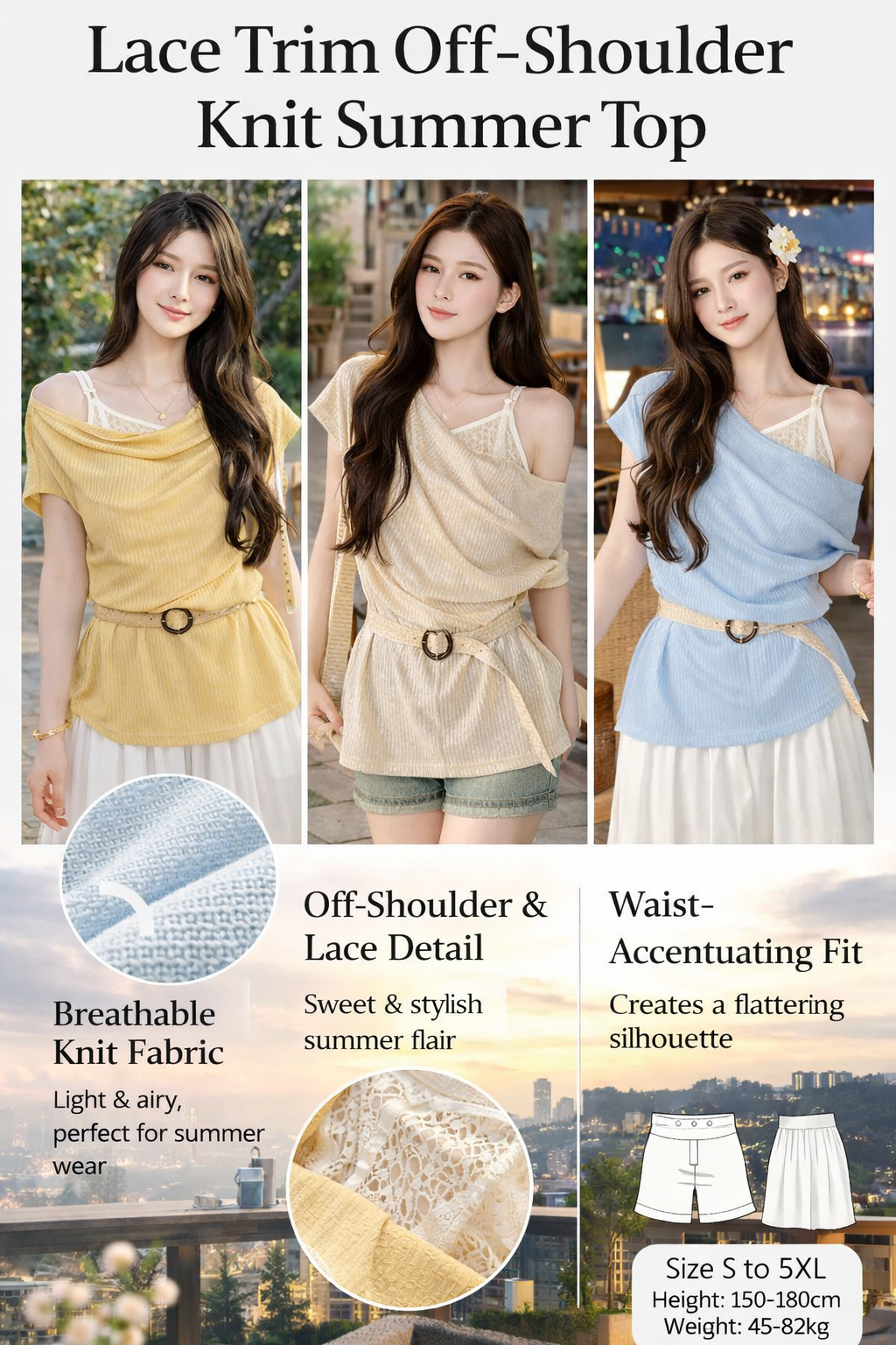 Women's Summer Knit Lace Top