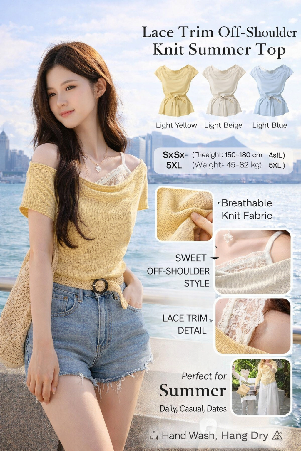 Women's Summer Knit Lace Top