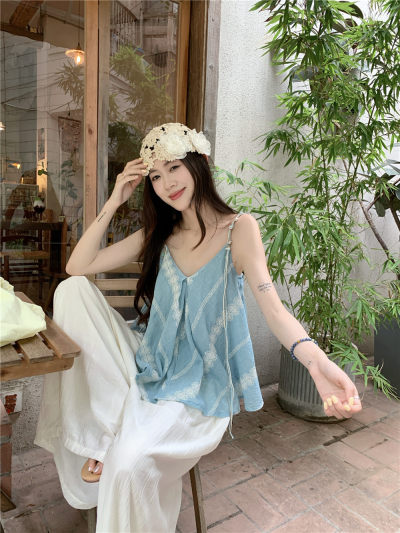 Light Blue V-neck Lace Cami