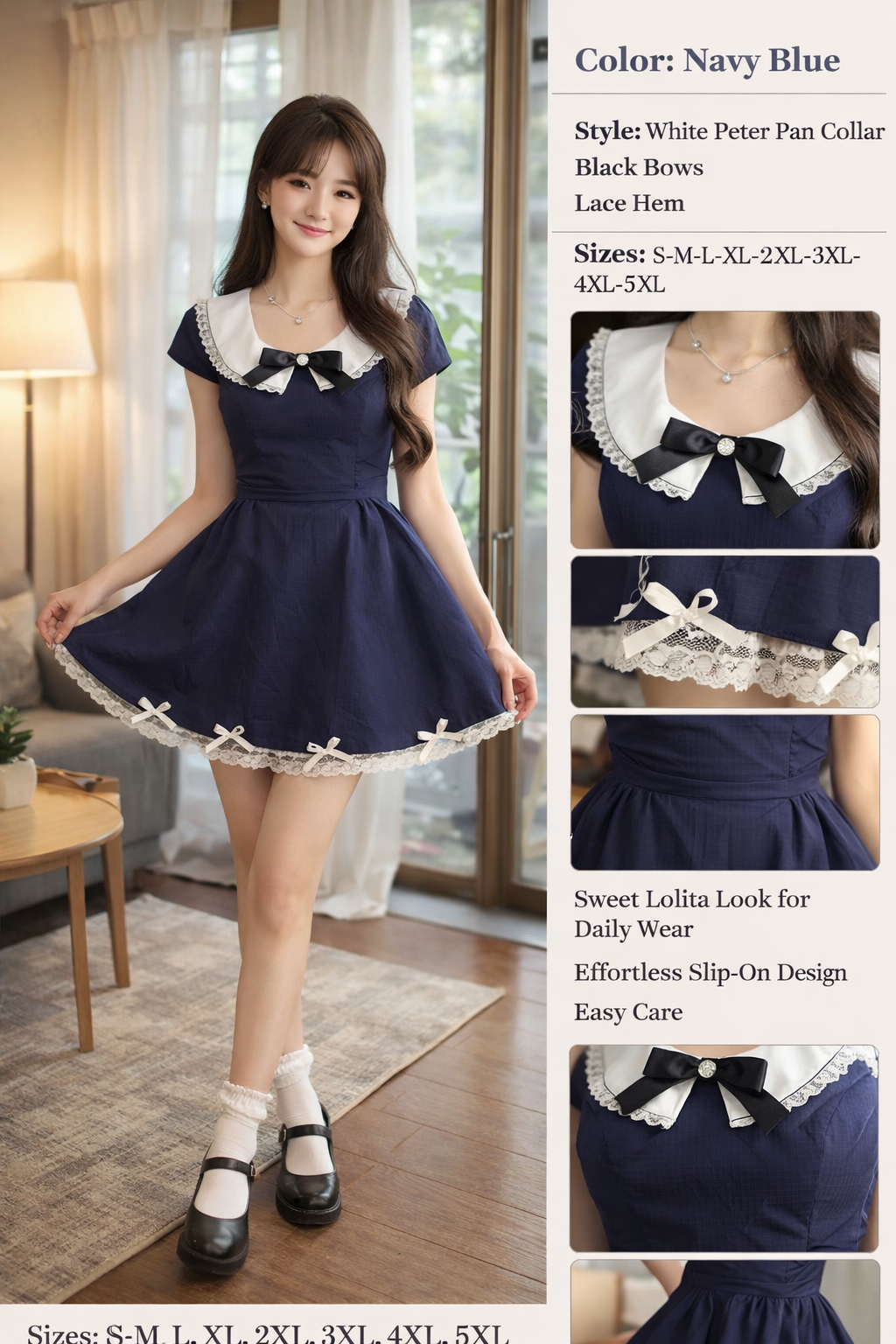 Navy Blue Sweet Lolita Dress