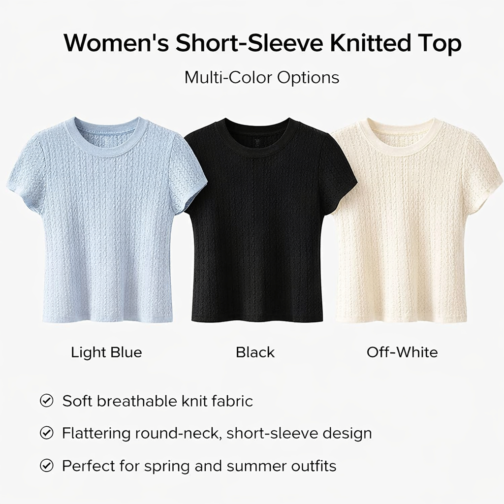 Women's Short Sleeve Knit Top