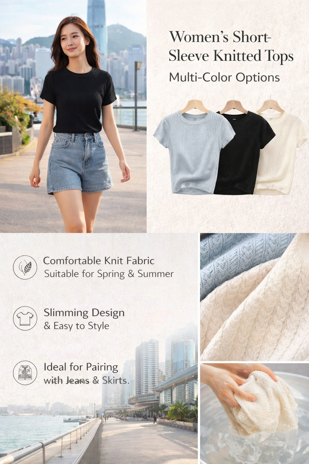 Women's Short Sleeve Knit Top