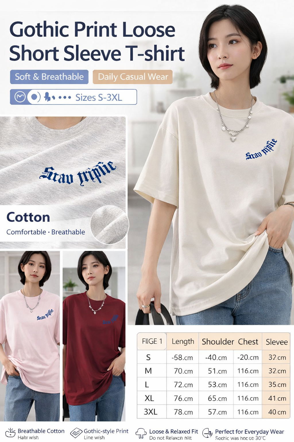 Women's Gothic Cotton Print Tee