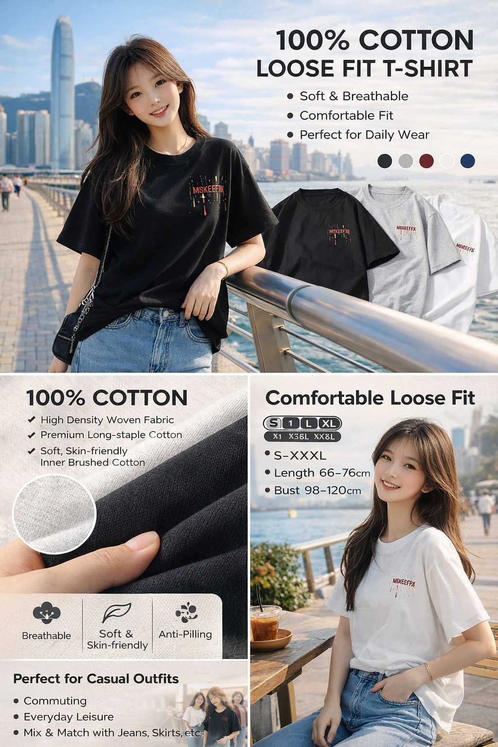 Women's 100% Cotton Short Tee
