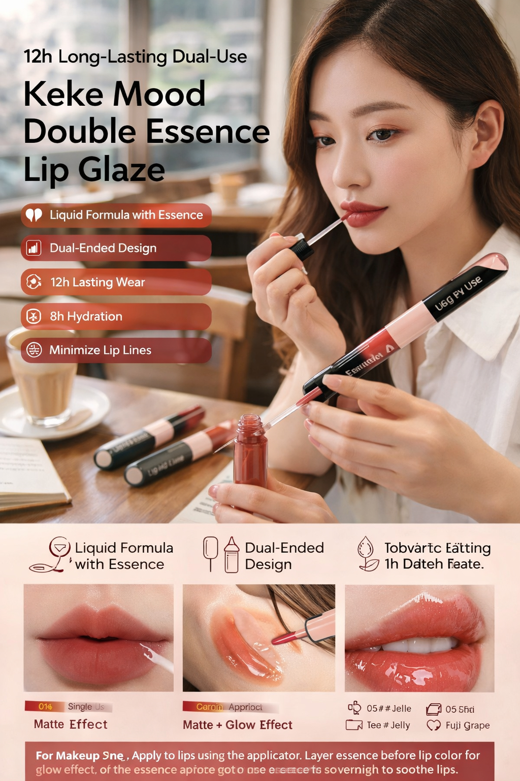 Dual-ended Long-wear Lip Gloss