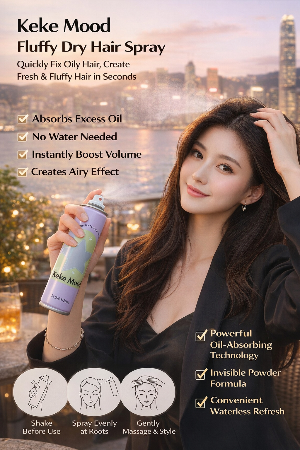 Keke Mood 150ml Dry Hair Spray