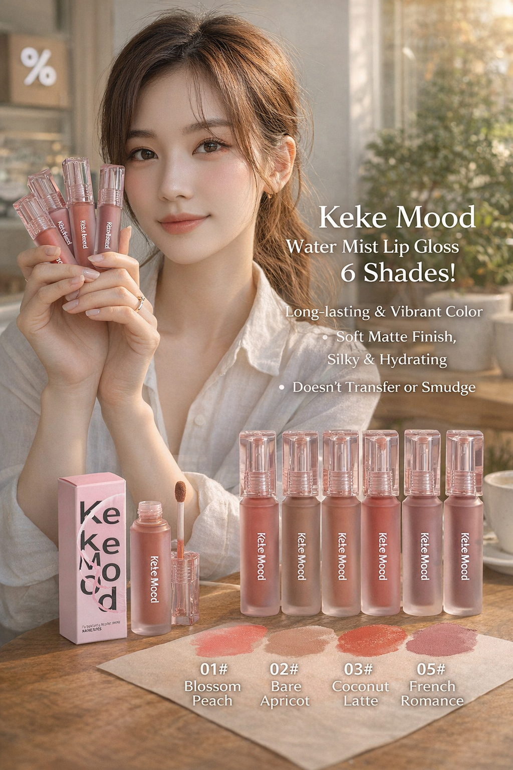 Keke Mood 6-Color Matte Lip Gloss