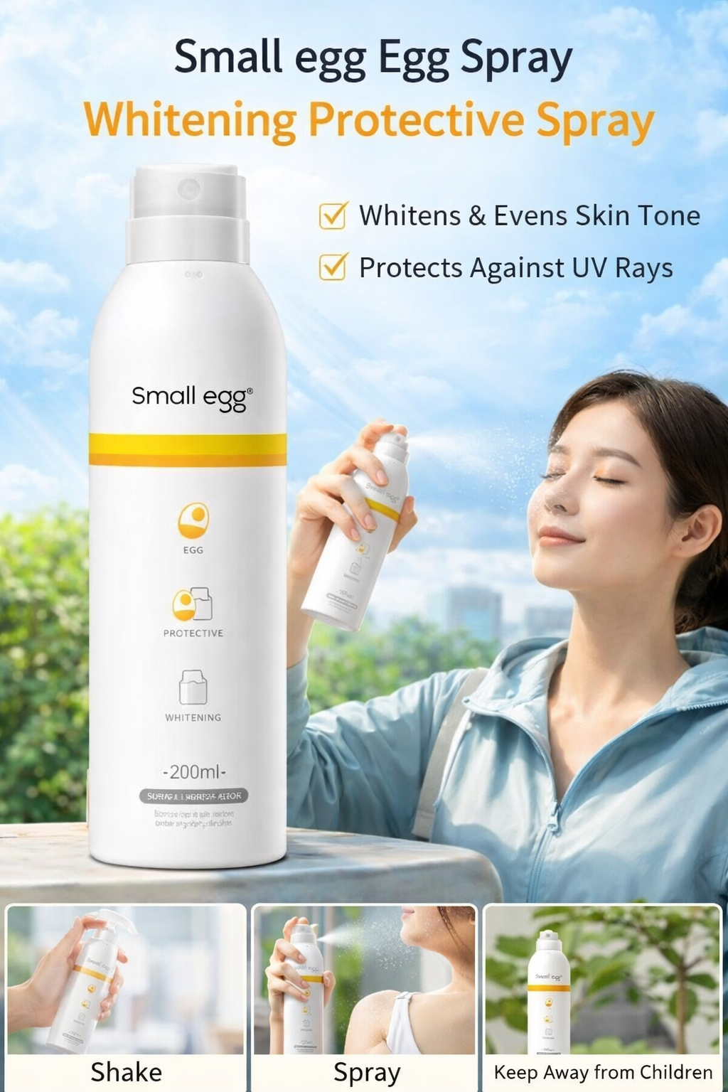 Small Egg Whitening Sunscreen Spray