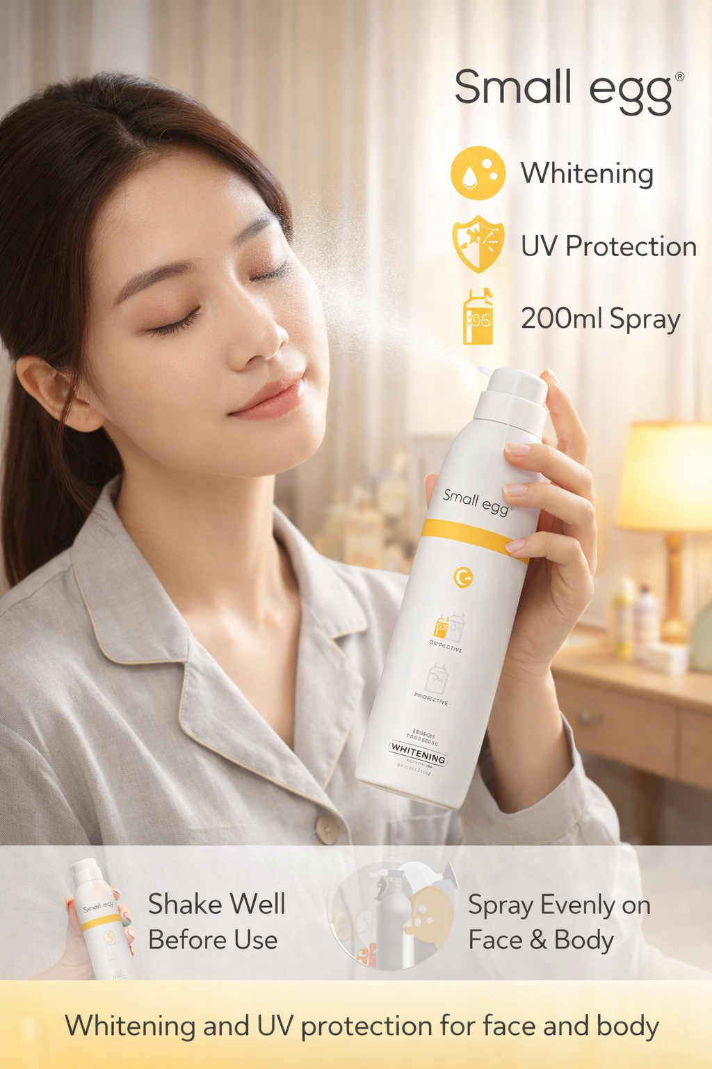 Small Egg Whitening Sunscreen Spray