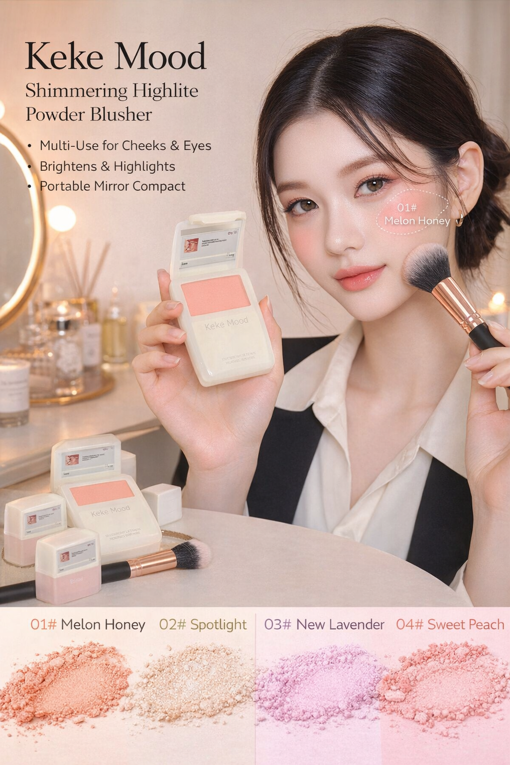 Keke Mood 3-in-1 Blush Powder