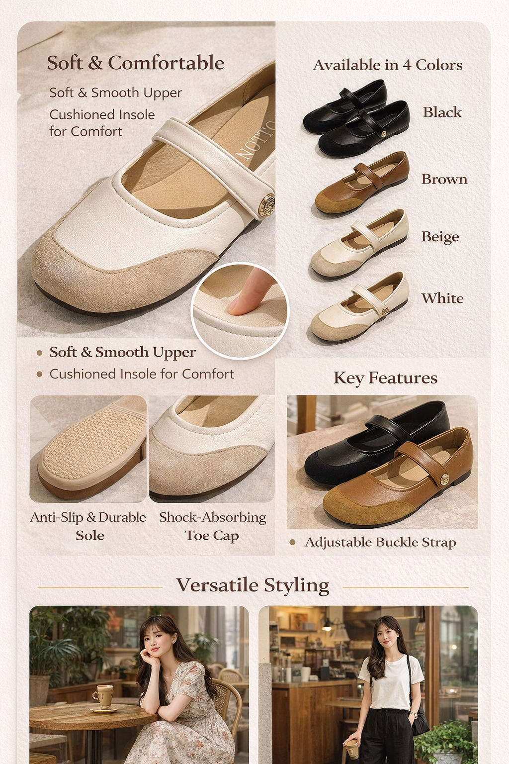 Women's Low Heel Mary Jane Shoes