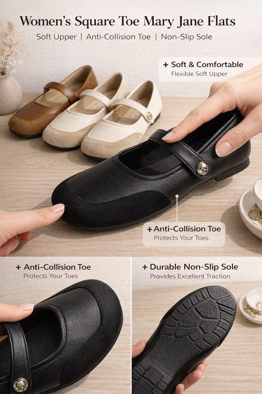 Women's Low Heel Mary Jane Shoes