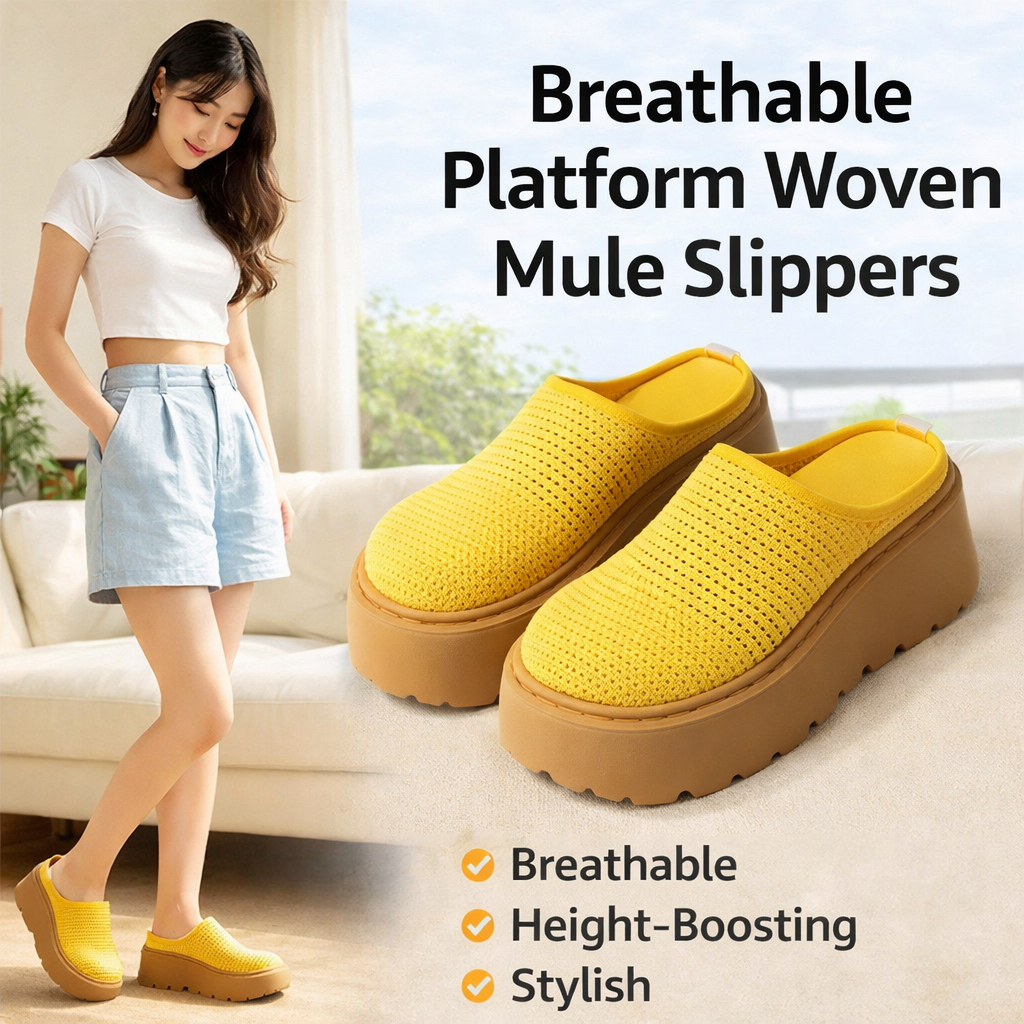 Women's Thick-soled Mesh Mule Slippers