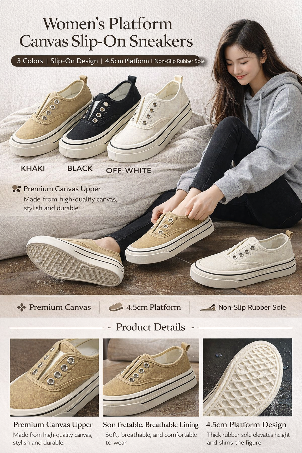 Women's Canvas Slip-on Sneakers