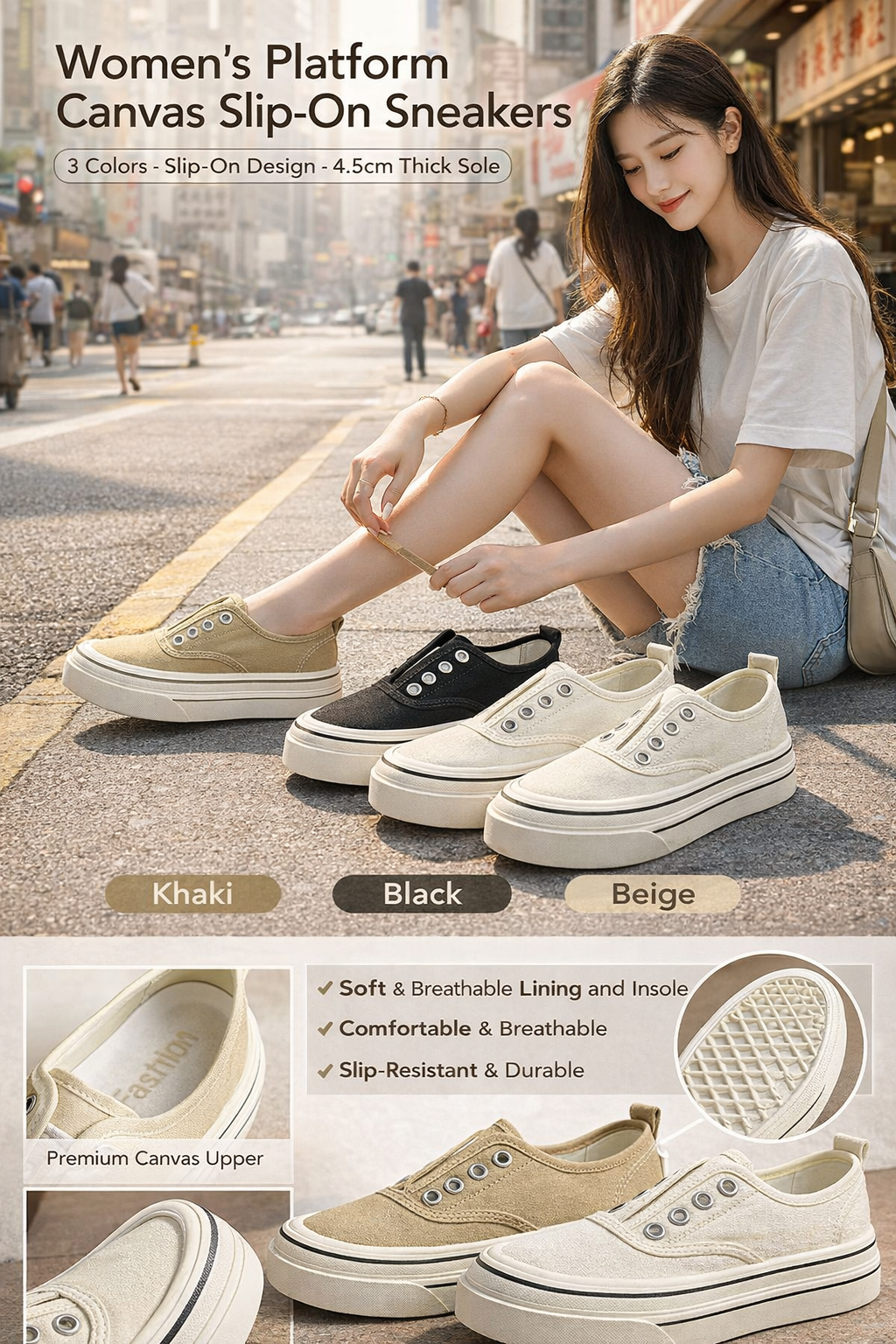 Women's Canvas Slip-on Sneakers