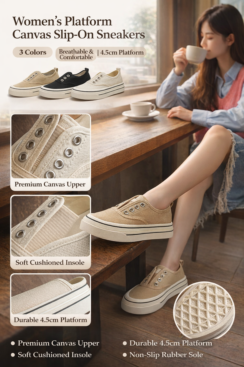 Women's Canvas Slip-on Sneakers