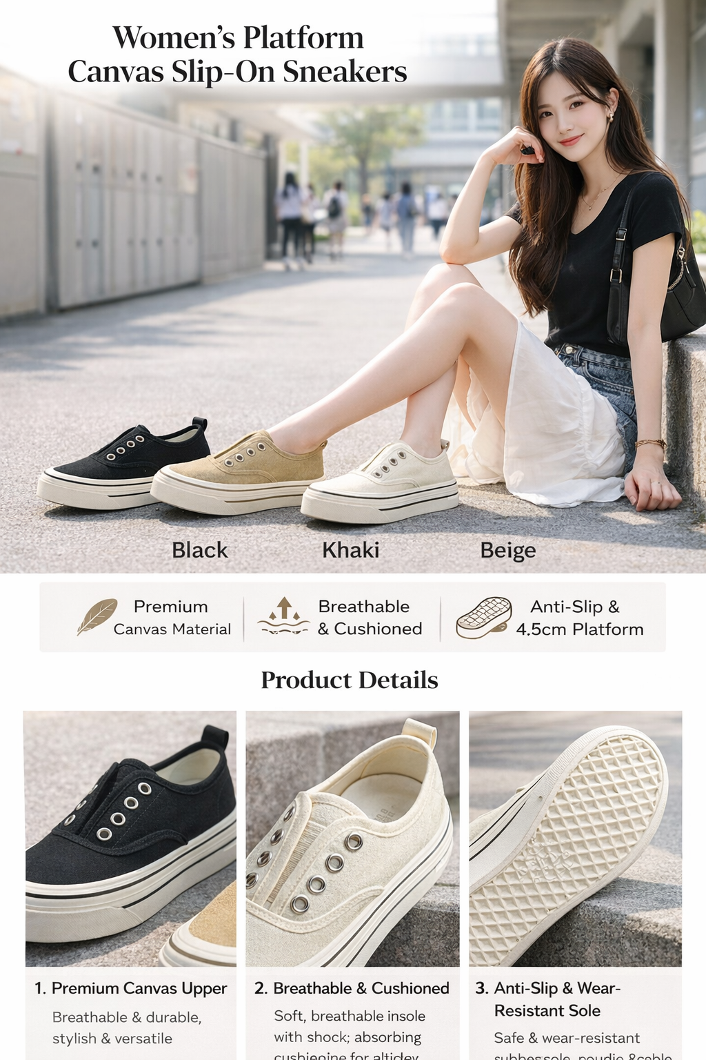 Women's Canvas Slip-on Sneakers