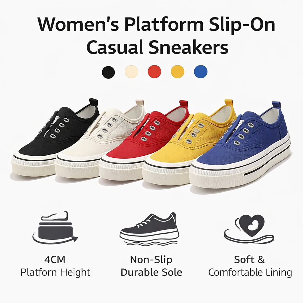 Women's 4CM Casual Slip Shoes