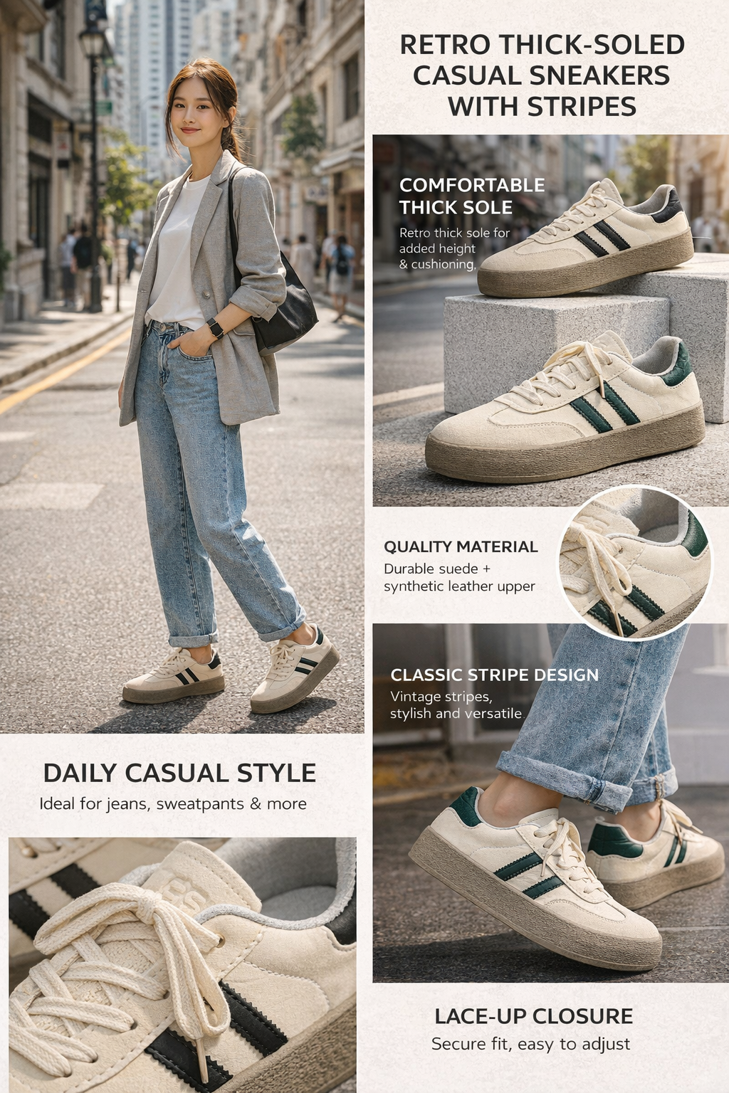 Vintage Lace-up Platform Shoes