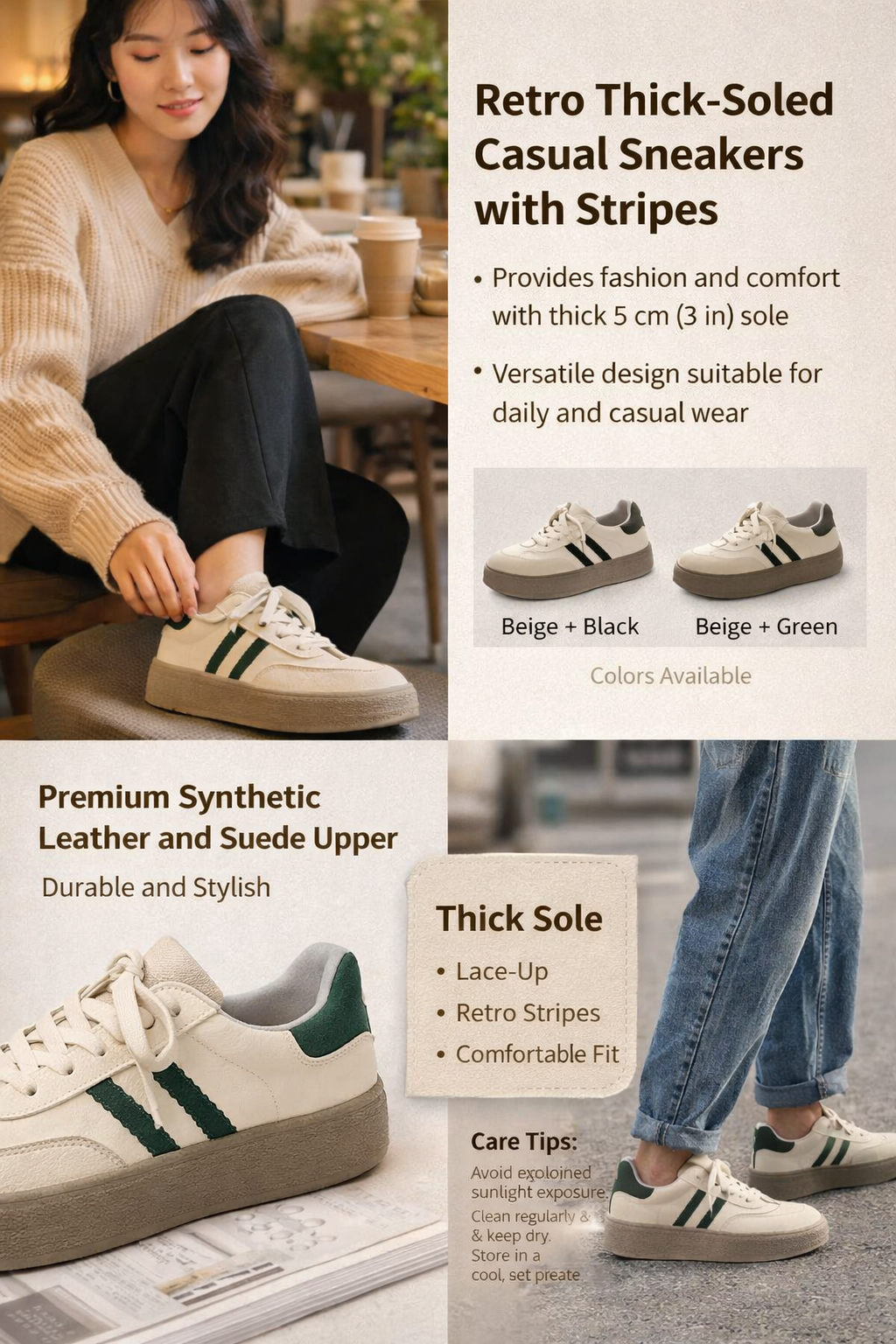 Vintage Lace-up Platform Shoes