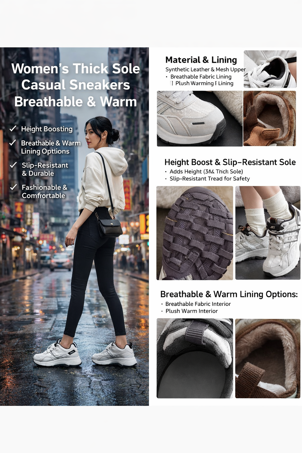 Women's Casual Thick Sole Sneakers