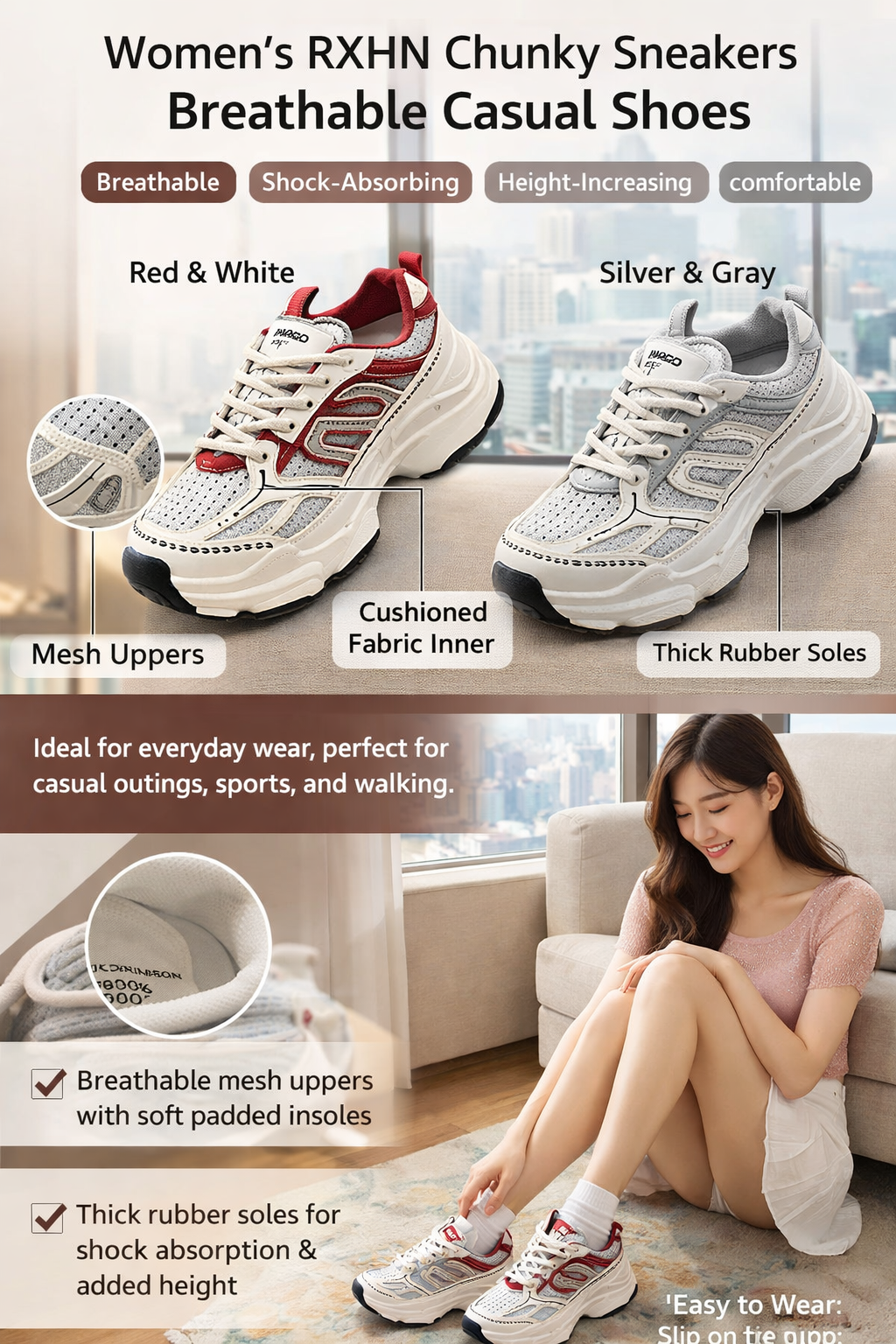 RXHN Women's Casual Sneakers