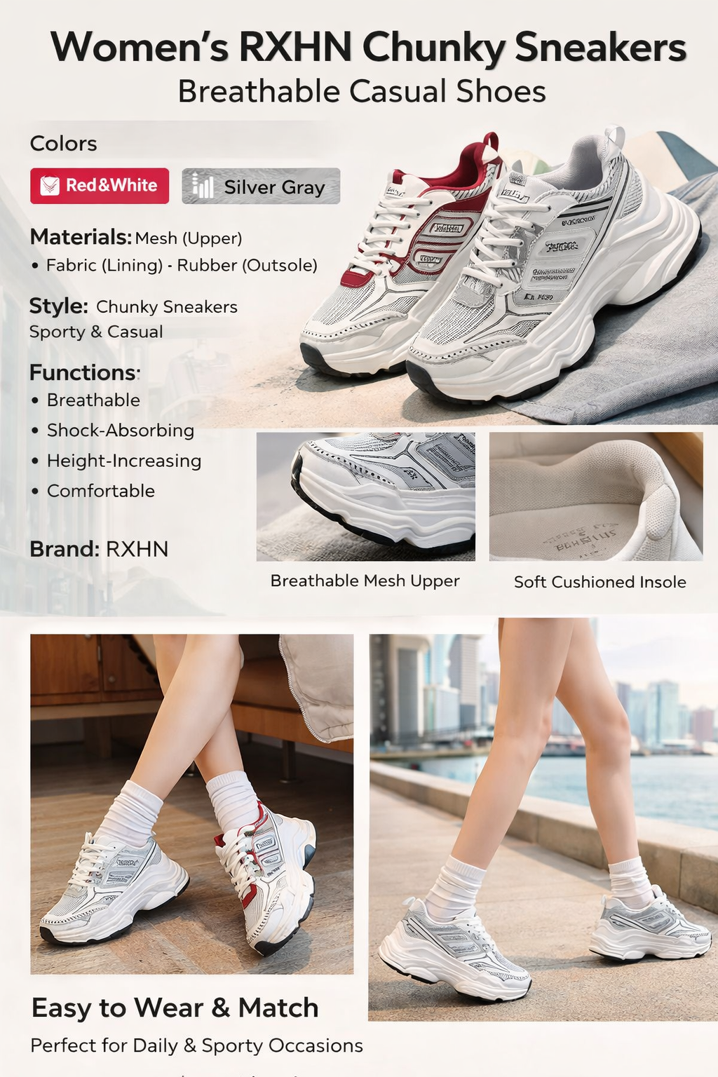 RXHN Women's Casual Sneakers