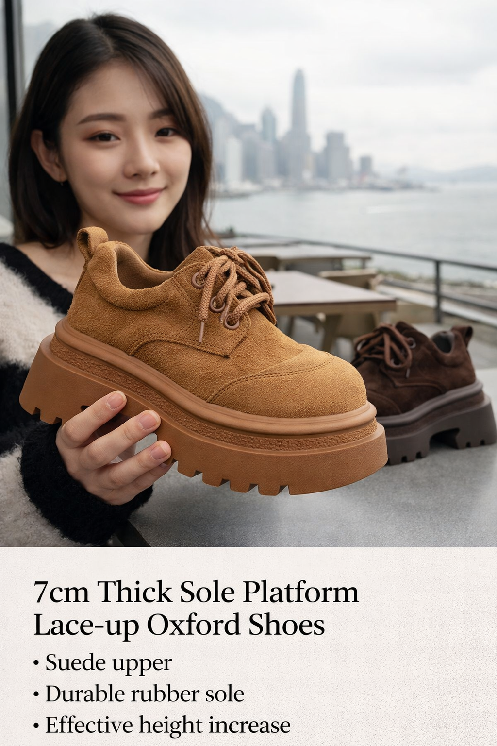 Women's 7cm Suede Derby Shoes
