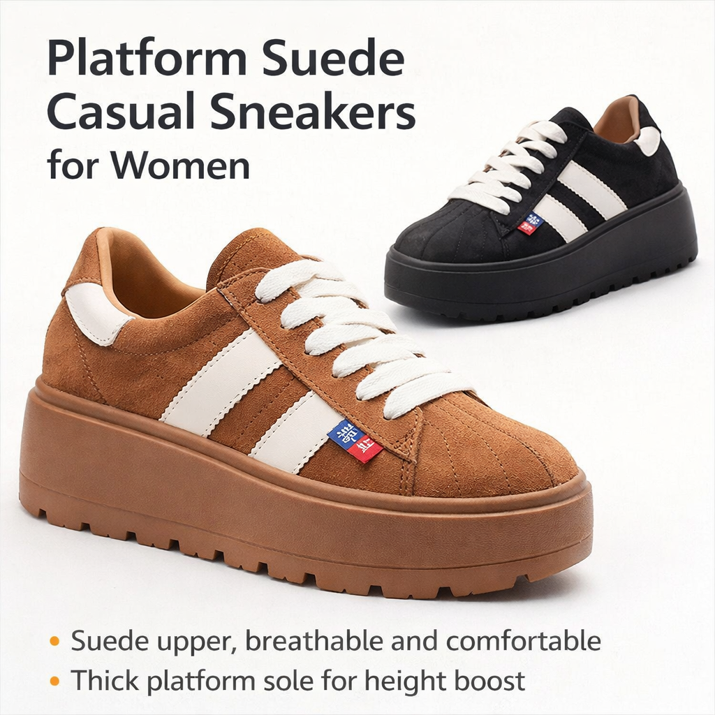 Women's Thick Sole Suede Shoes