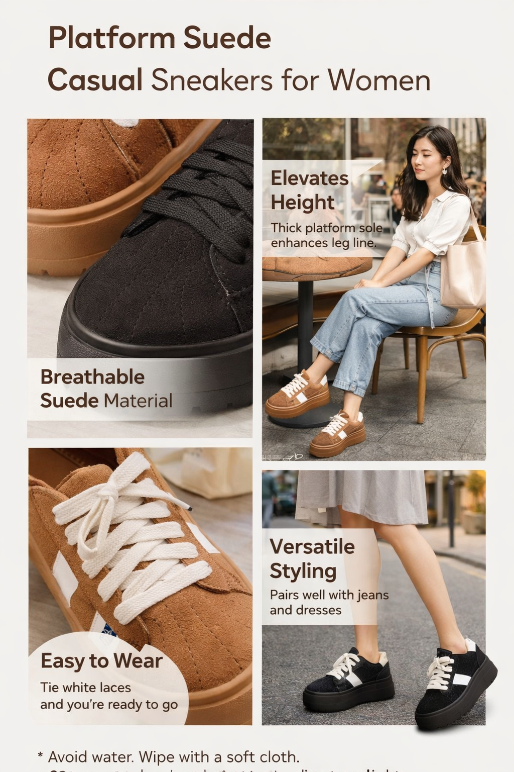 Women's Thick Sole Suede Shoes