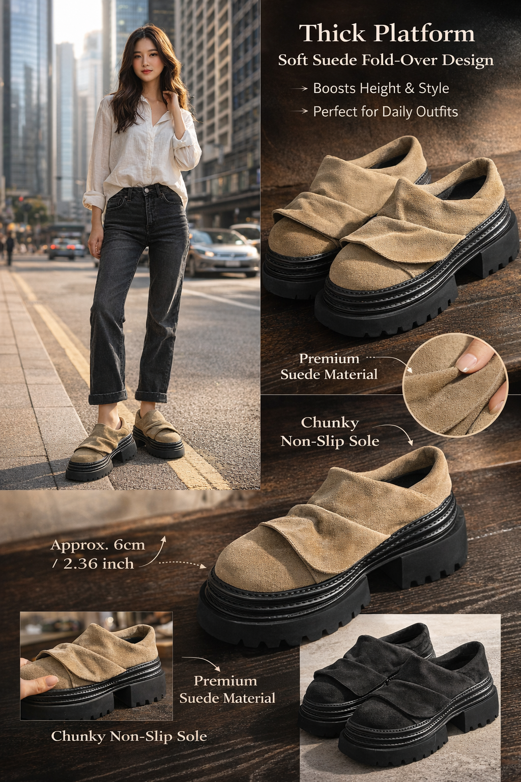 Women's Platform Suede Shoes