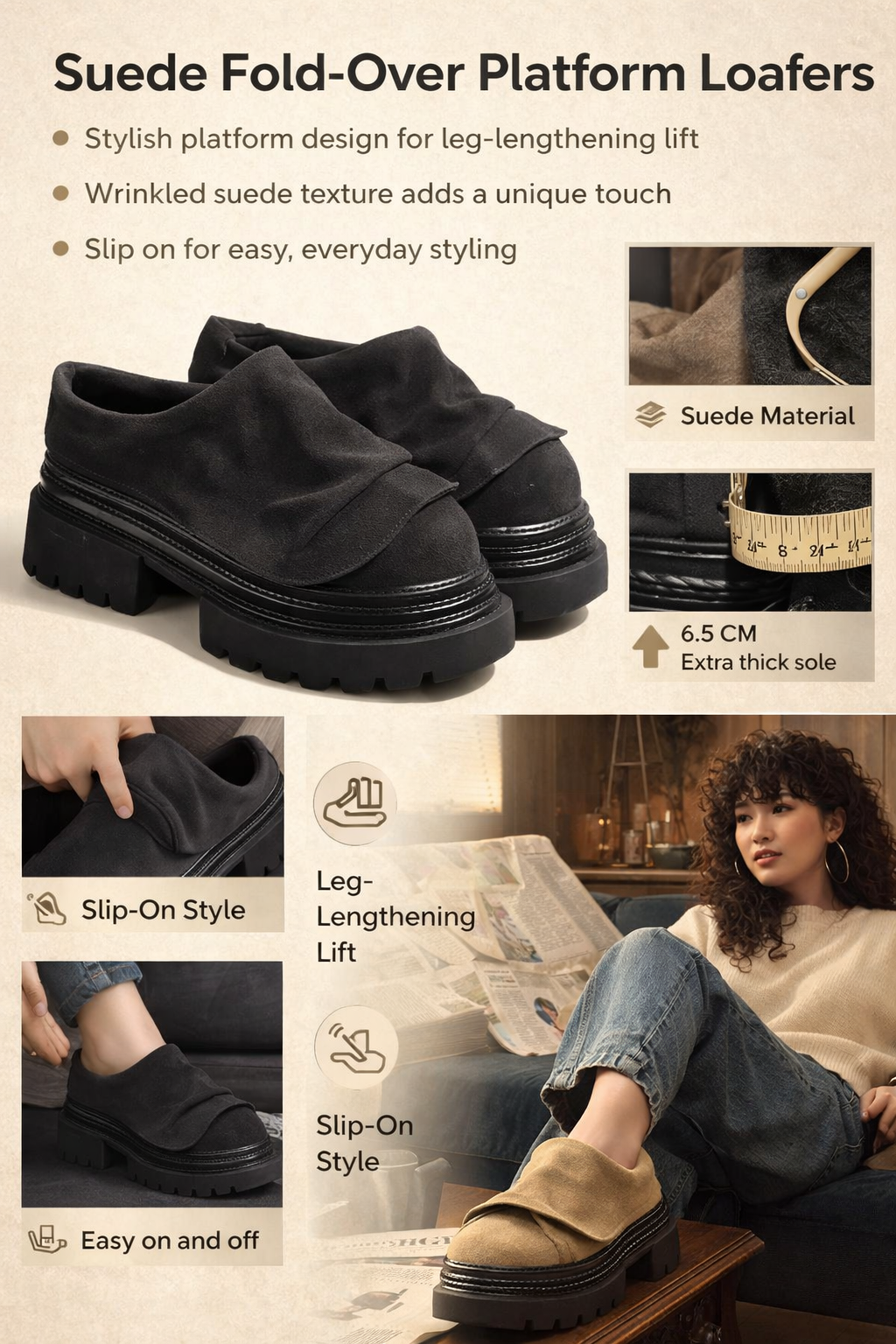 Women's Platform Suede Shoes