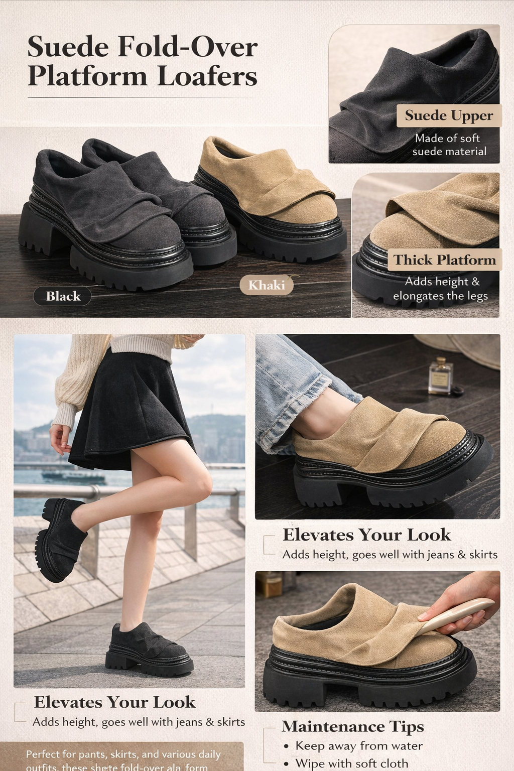 Women's Platform Suede Shoes