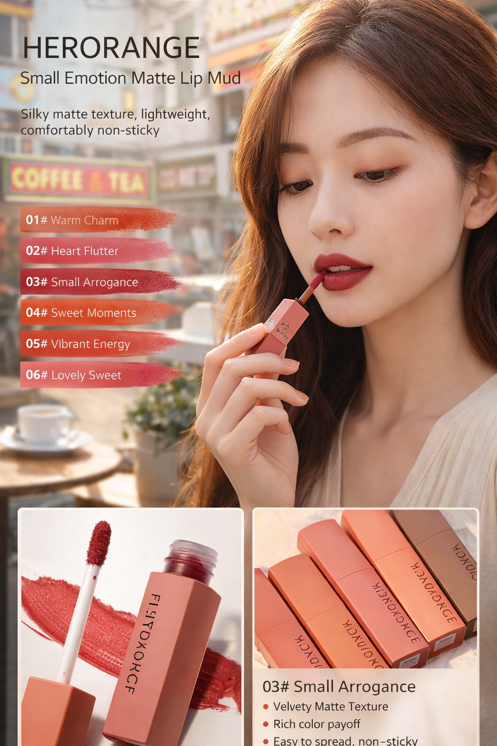 HERORANGE Velvet Matte Lip Mud