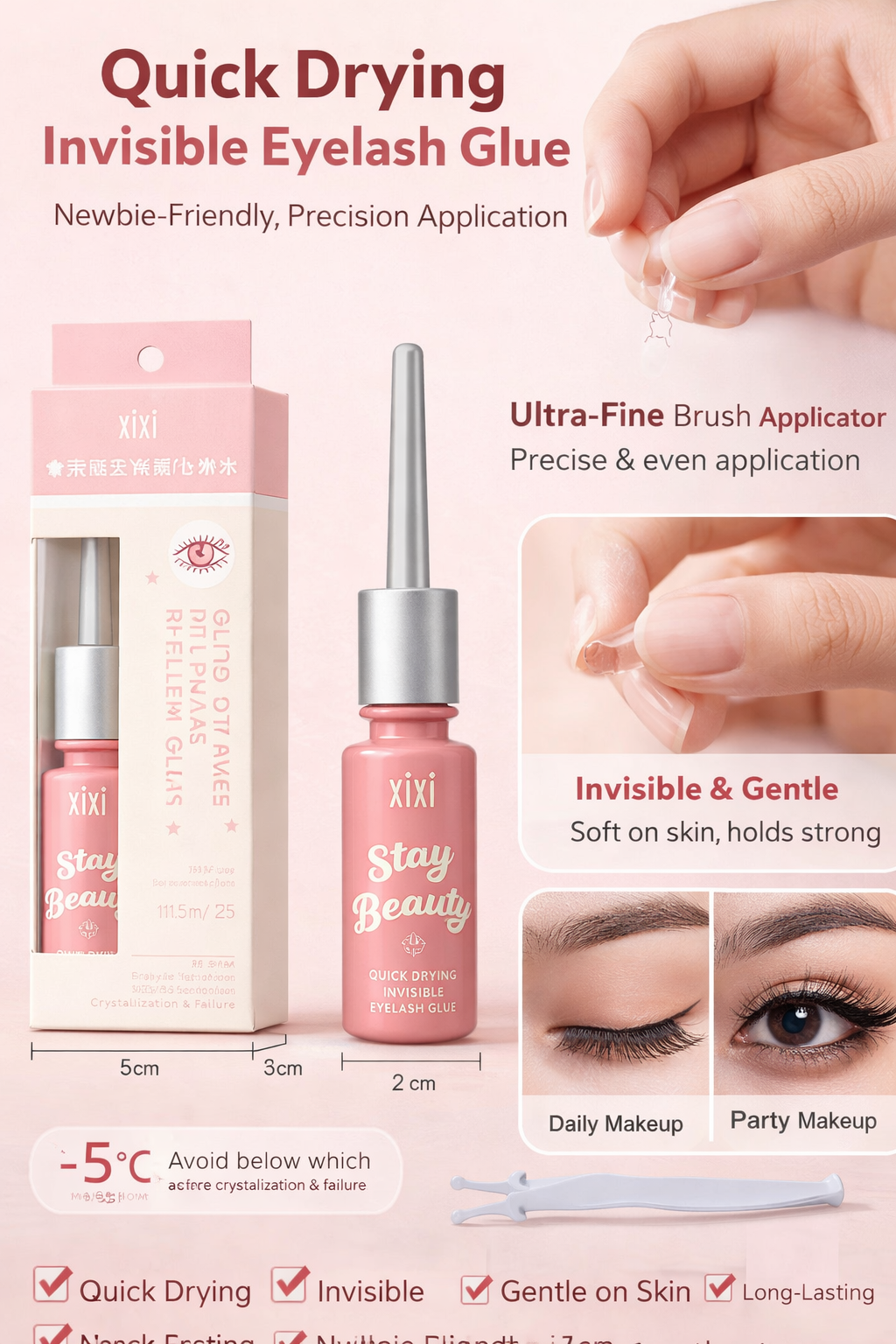 XiXi Pink Eyelash Adhesive Pen