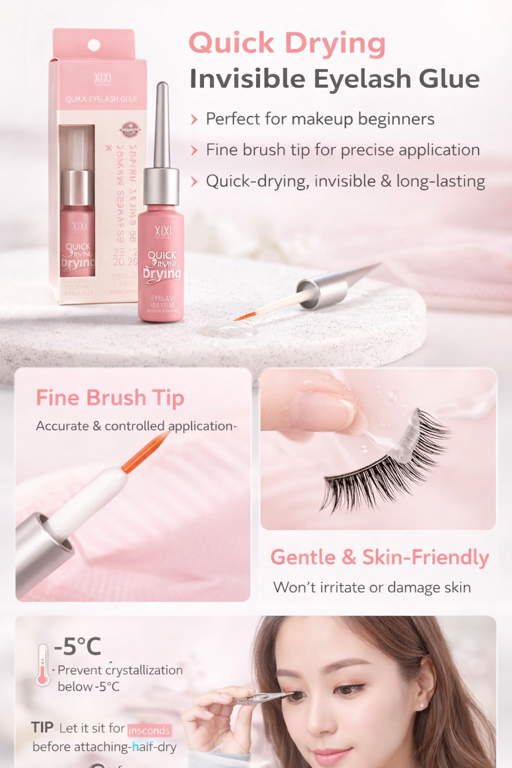 XiXi Pink Eyelash Adhesive Pen
