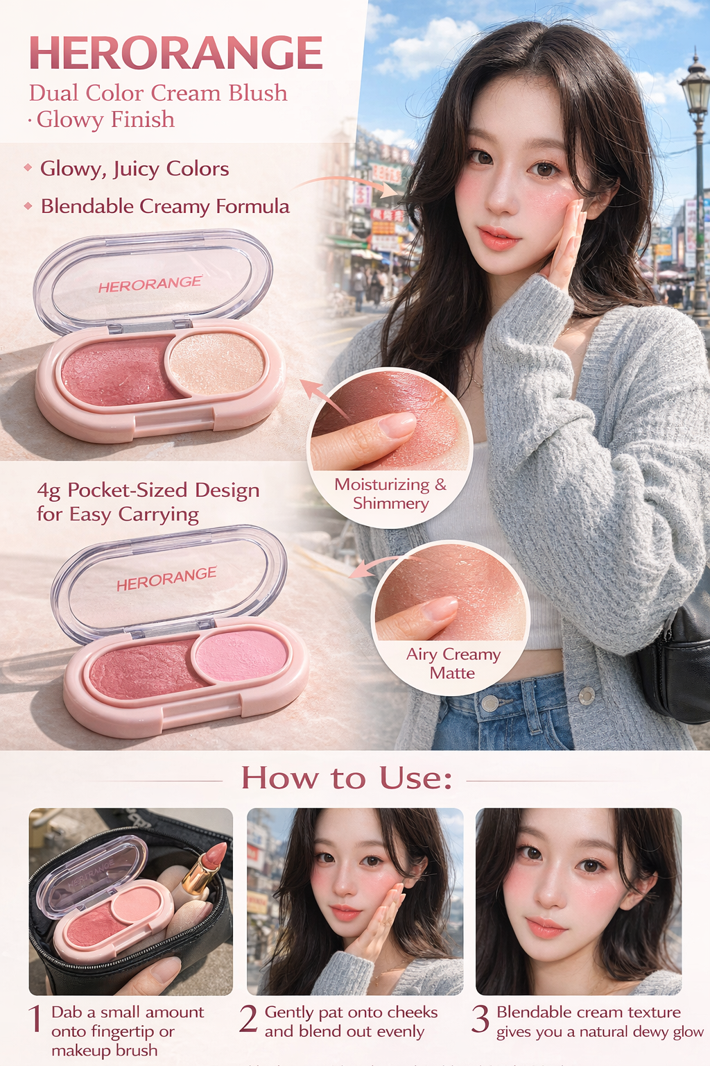HERORANGE 2-in-1 Cream Blush