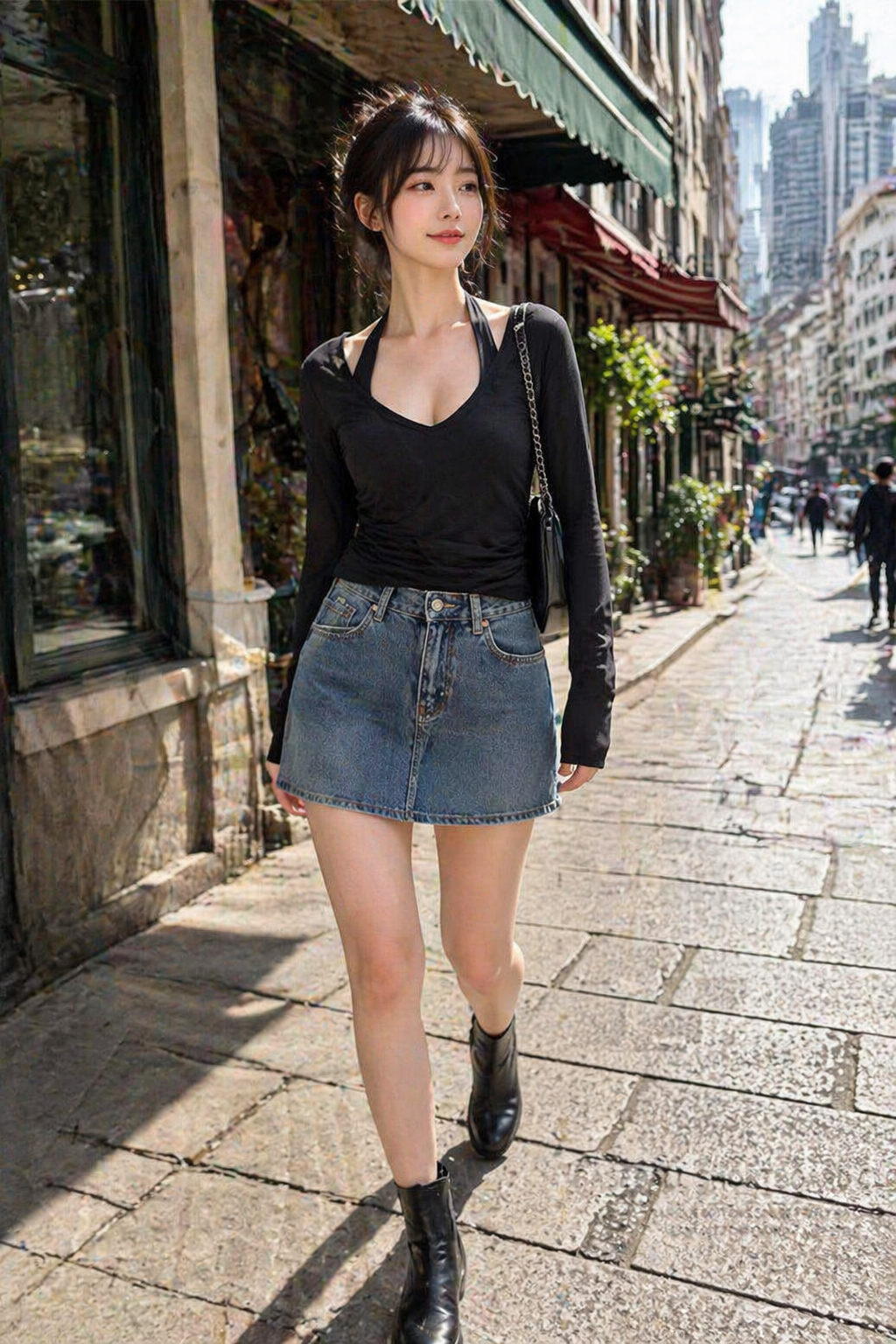 Women's Knitted Halter Neck Short Slim Top