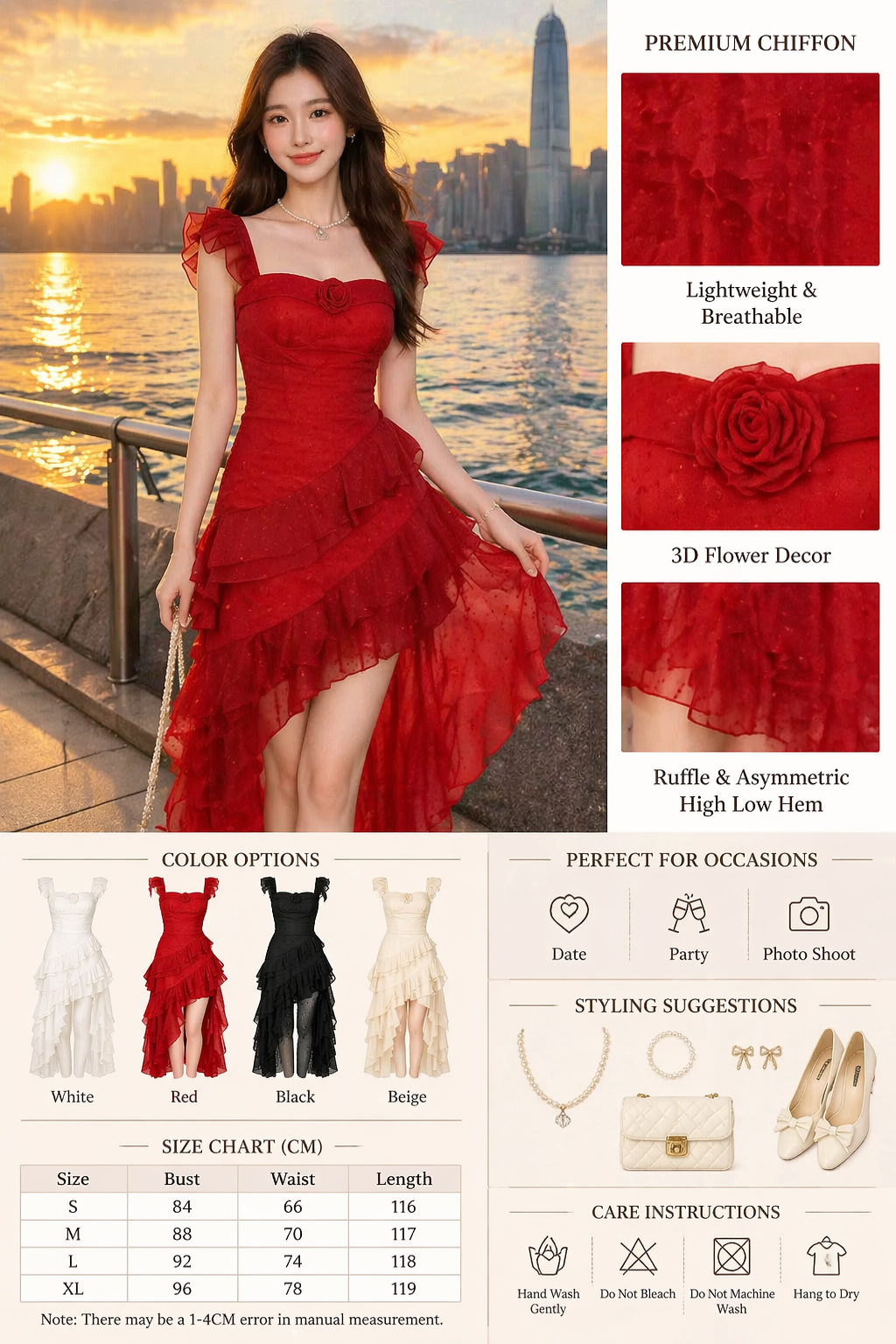Chiffon Square Neck Women Dress